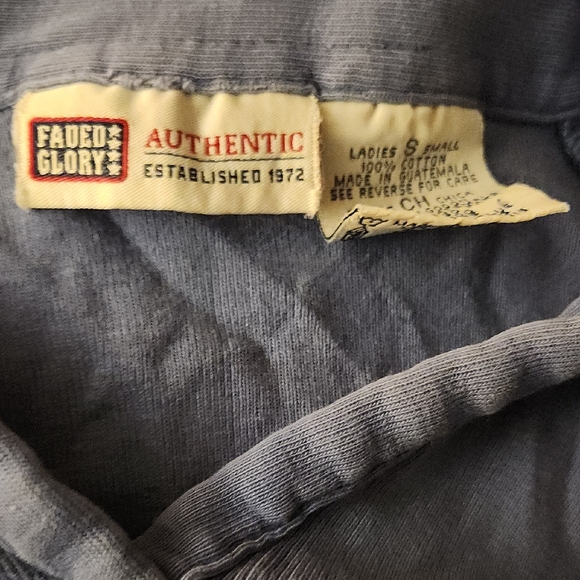 Faded Glory 🇺🇸 Blue Long Sleeve Polo Shirt - Picture 3 of 3